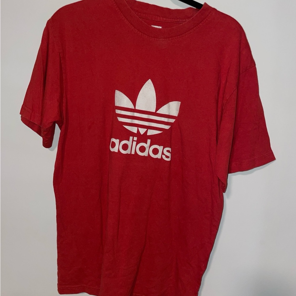 Adidas Bold Red Tee with White Logo